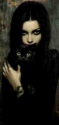 strega e gatto nero