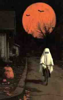 fantasmino in bici va al sabbath di halloween