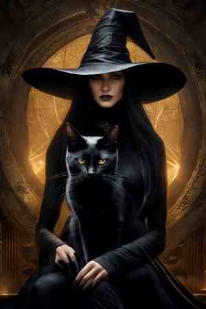 gatto nero e strega